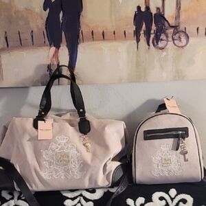 🎀Juicy Couture For All Dusty Blush Weekender Bag w/ Mini Matching Backpack🎀